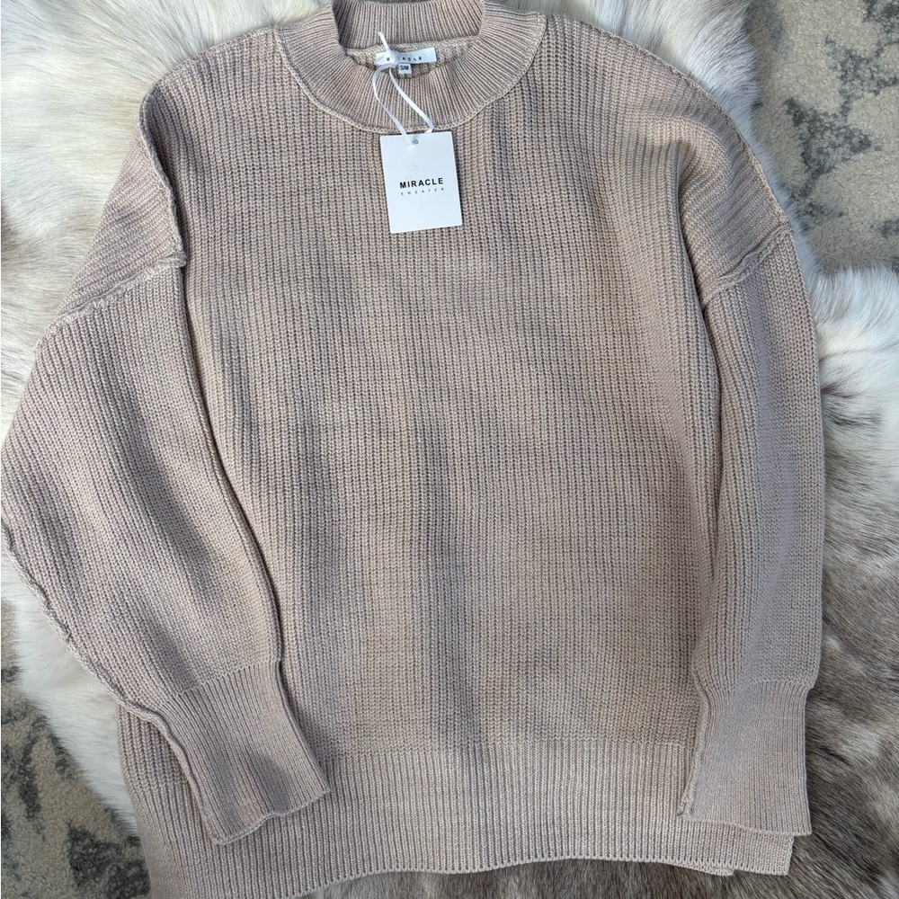 NWT Miracle Beige Knit Sweater